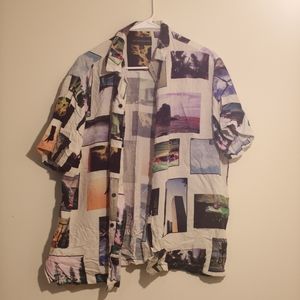No Boundaries Collage Button Up